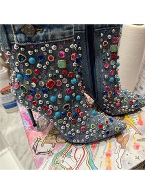 Jeffrey Campbell Blue Denim Boots size 9 NWT